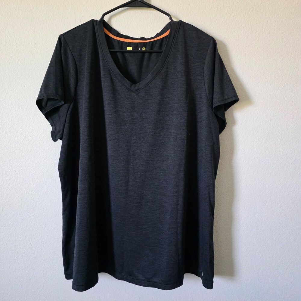 Xersion Black V-Neck Performance T-Shirt Women's 2X